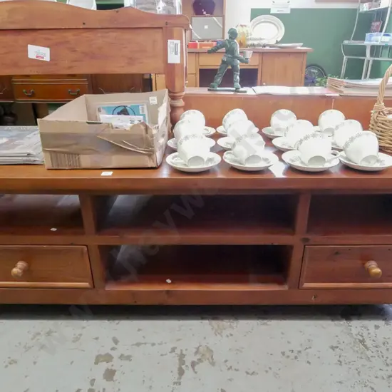 solid pine 2 drawer entertainment unit H-510 W-1600 D-450