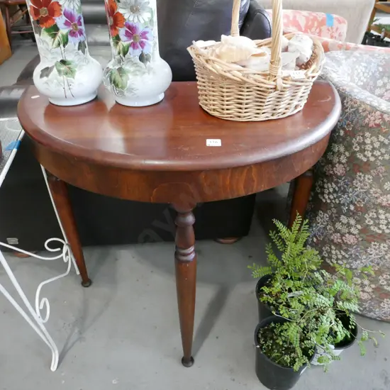 mahogany half round hall table