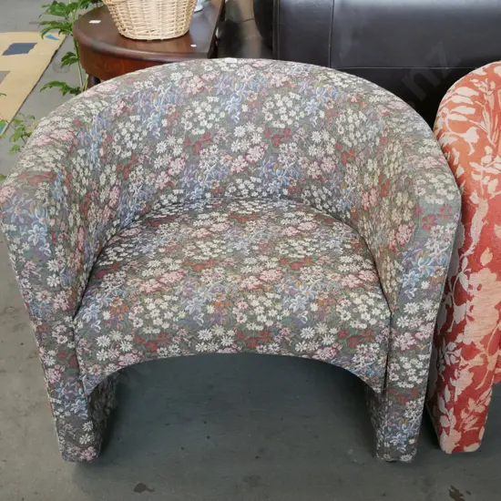 floral upholstered tub chair