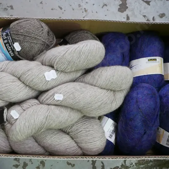 box of knitting yarn