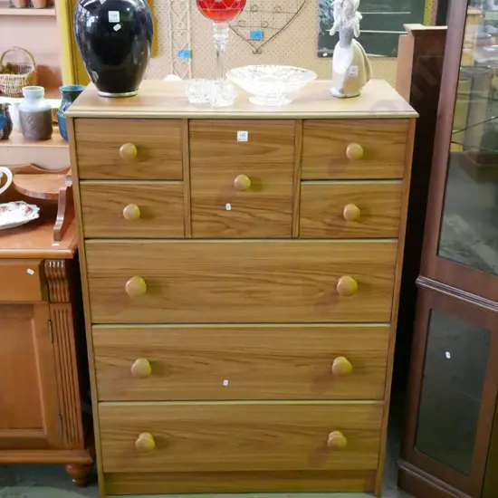 mdf faux wood veneer 8 drawer Scotch chest H-1200 W-860 D-410