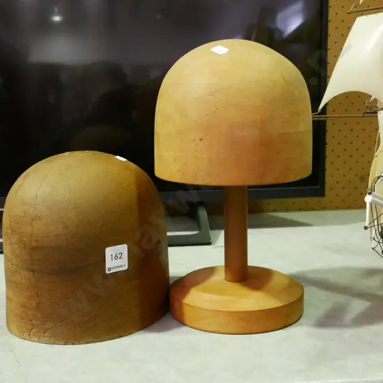 2x wooden hat blocks