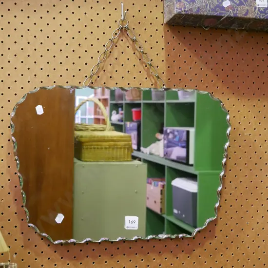 scalloped edge wall mirror