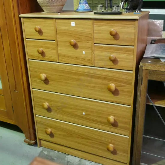 mdf faux wood veneer 8 drawer Scotch chest H-1200 W-860 D-410