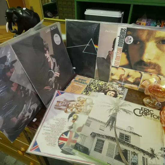 LPs; Eric Clapton, Luke Hurley, Pink Floyd etc