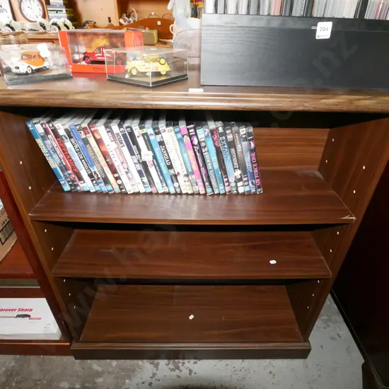 mdf melteca dark stained bookcase H-920 W-830 D-260