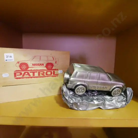 diecast of Nissan Patrol in wooden box
