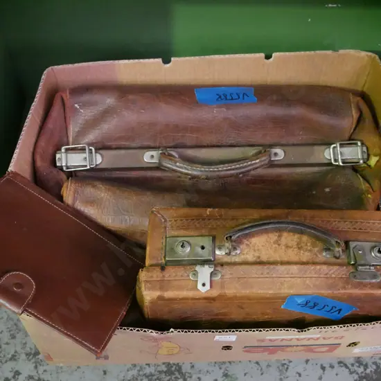 small tooled leather suitcase, doctor's bag