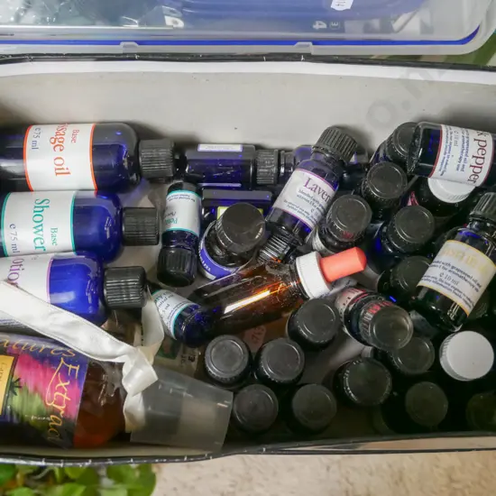 box; essential oils and lotions