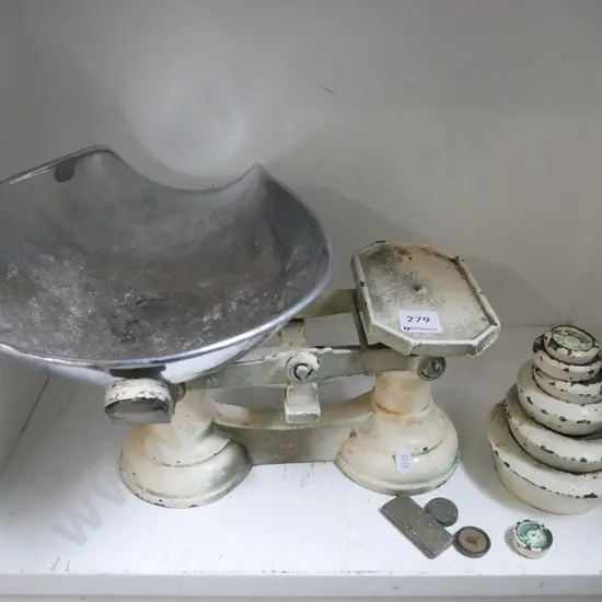 vintage balance scales and weights