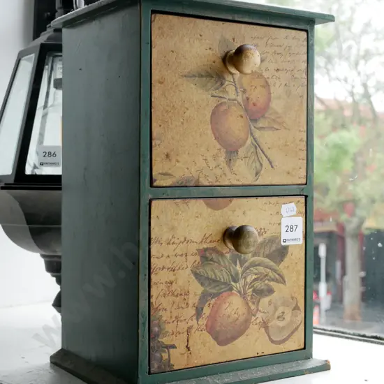 small 2 drawer desk top chest H-340