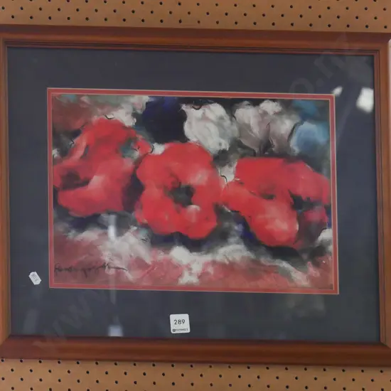 framed pastel - poppies