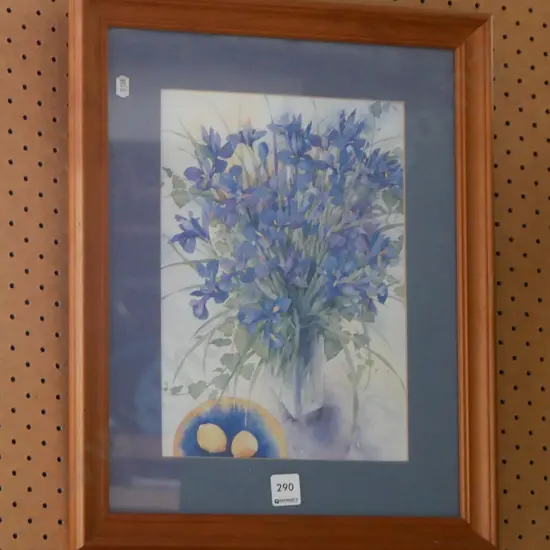 framed watercolour - irises