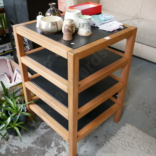 rimu and painted mdf stereo stand H-800 W-540 D-540