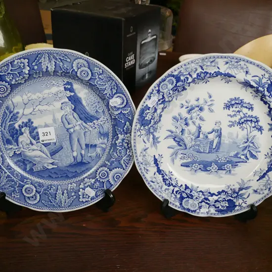 2x Spode Blue Room cabinet plates