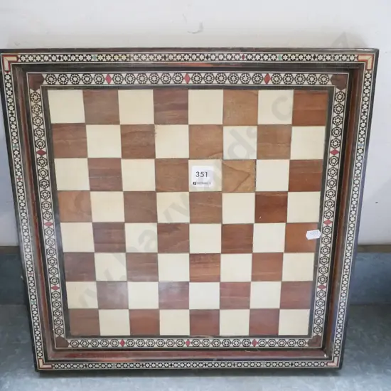 Middle Eastern style wood inlay chess board