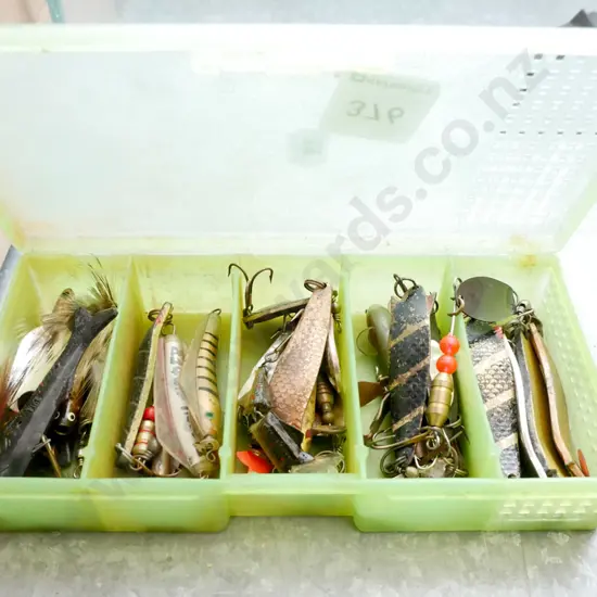 small container of fishing lures