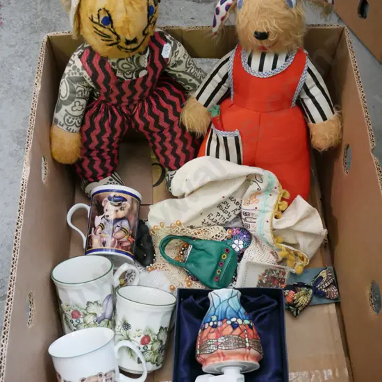box; soft toys, coffee cups, night light etc