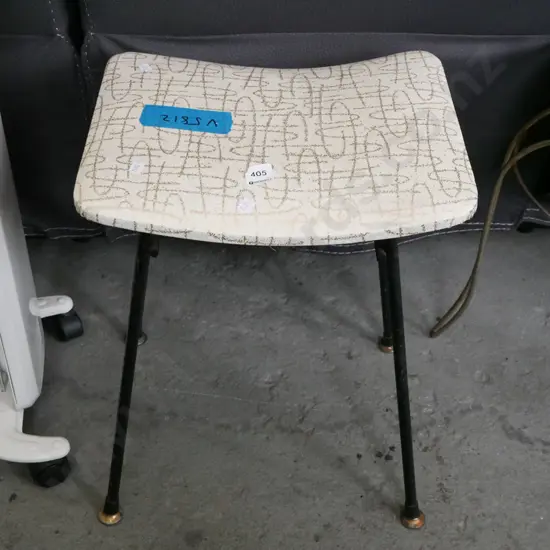 retro vinyl upholstered stool