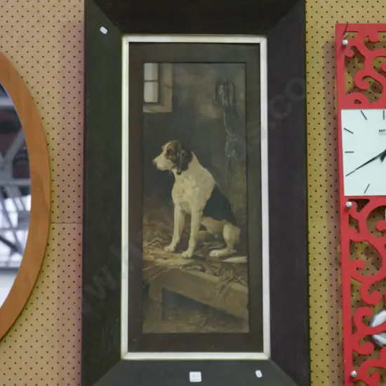 oak framed print - dog