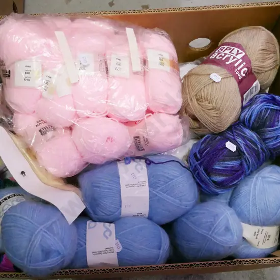 box of knitting yarn