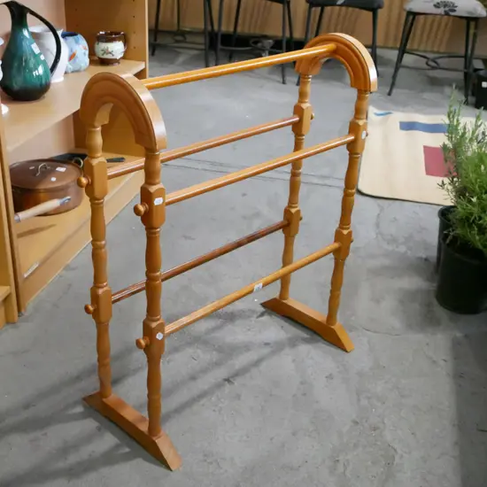 wooden towel rail
