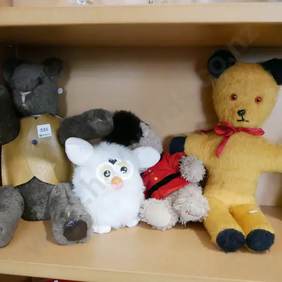 shelf of soft toys