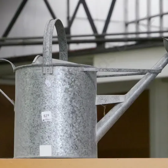 galvanised watering can