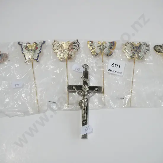 butterfly bookmarks, crucifix