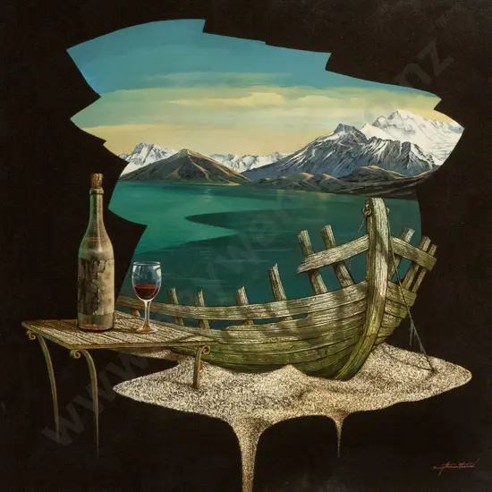 Barry Weston 2008 - unframed  oil on board "Returned (Lake Wakatipu)" H-800 W-800