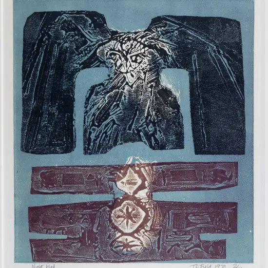 TA Field 1970 - framed screenprint 2/14 "Night bird" H-330 W-300