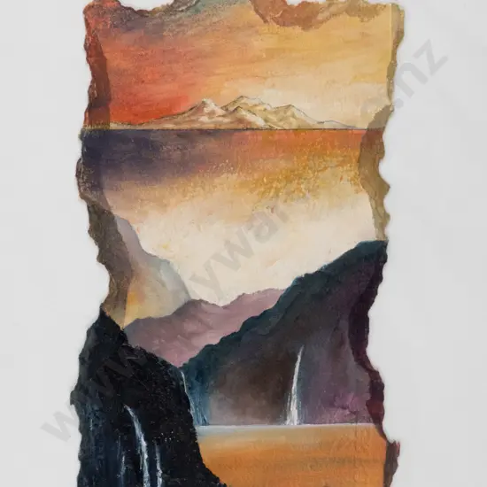 Brian C Strong - unframed mixed media - "Rolling Contours" H-270 W-160