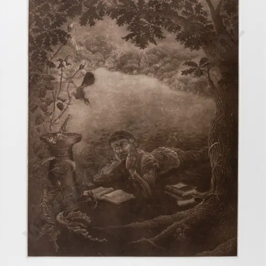 illegible signature 2000 - framed ltd edition print 37/40 "The Nightingale and the Rose" H-290 W-210