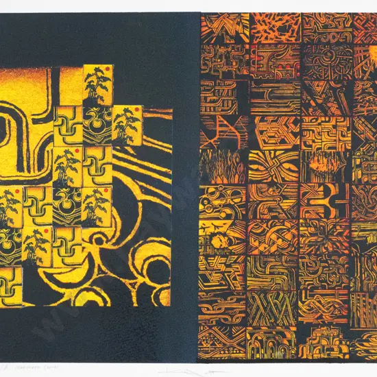 illegible signature 2005 - unframed screenprint 1/7 "In my head tonite/ A Matchbox Series" H-360 W-540