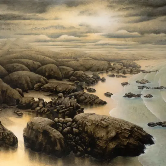 Steev Peyroux - boxed oil on canvas "Ocean View" H-1010 W-1530