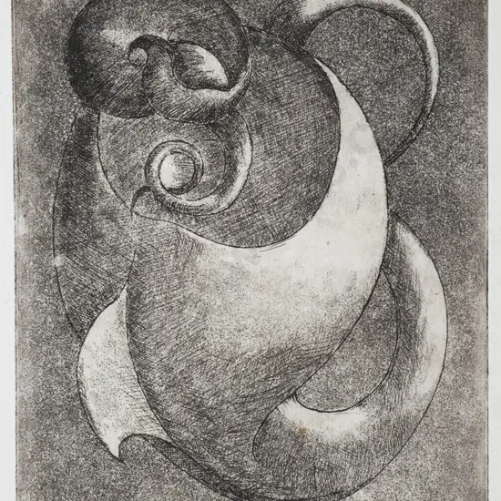 Frank Grayson - unframed etching 2/40 - mother & child H-235 W-170