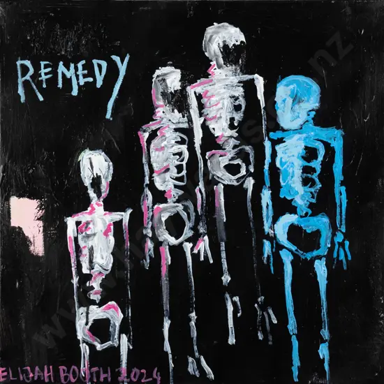 Elijah Booth 2024 - boxed acrylic on canvas "Tonal Remedy II" H- 450 W-460