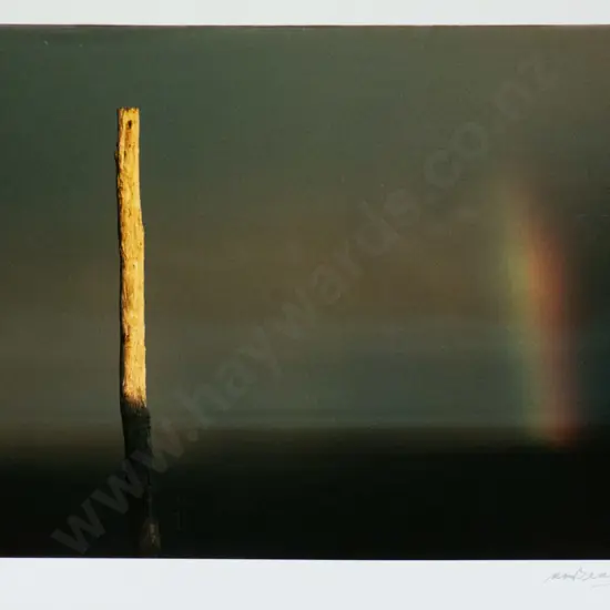 Matheson Beaumont - unframed post and rainbow H-245 W-345 (slight scratching and fading to border)
