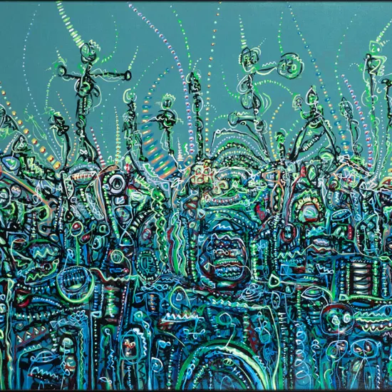 Keith Morant 1987 - framed oil "Gardening" H-640 W-900