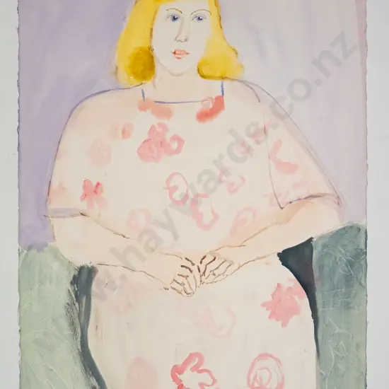 Annie Baird 86 - unframed watercolour - female portrait H-760 W-560