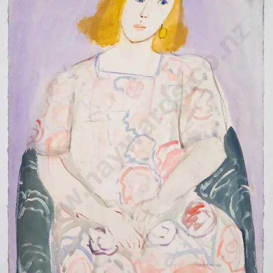 Annie Baird 86 - unframed watercolour - female portrait H-760 W-560