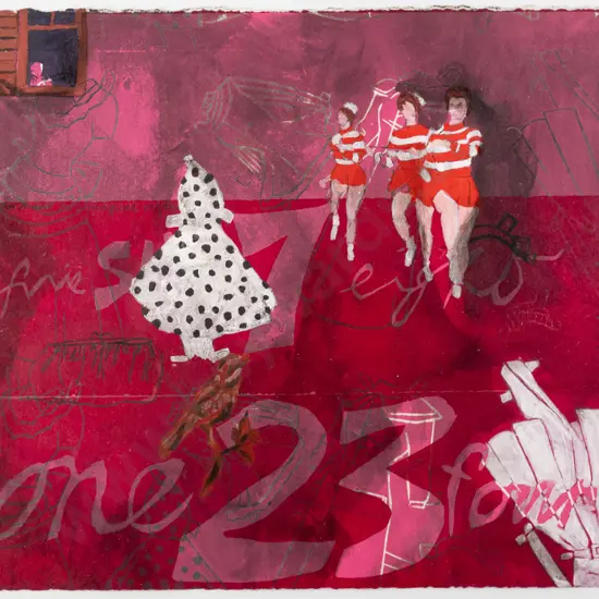 Rebecca Straker-Cunningham 2004 - framed mixed media "Black Pearl" H-250 W-280