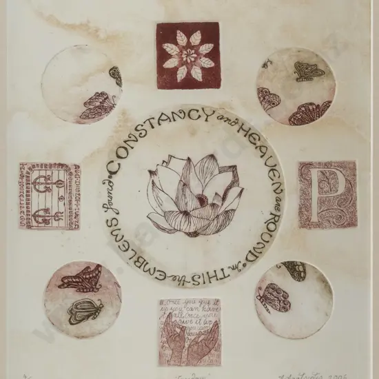 A Agatscotis 2006 - framed etching 4/5 "Freedom" H-290 W-210