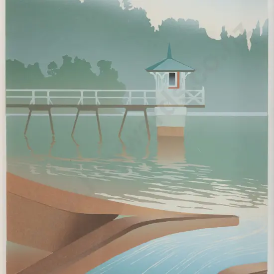 Graeme Stradling - framed screen print 27/35 "Free Flow" H-360 W-260