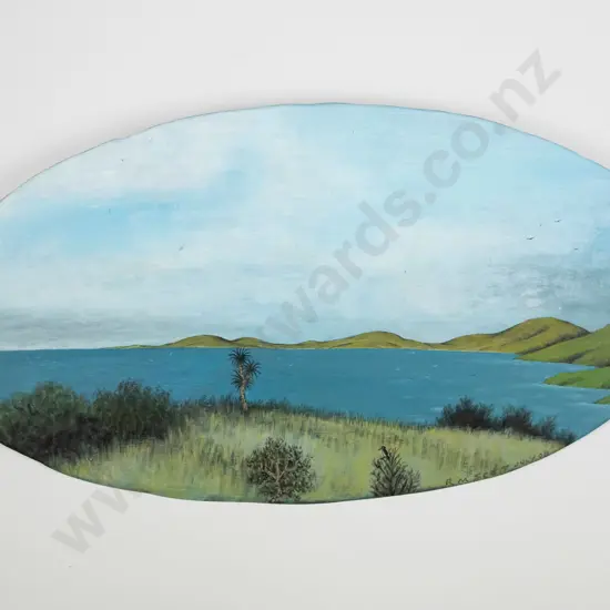 Robert M Scott - oil on board "Lone Cabbage Tree" H-270 W-520