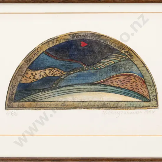 Hillary Thomson 1994 - framed A/P 6/10 "Earth Bound Heart Takes Flight" H-75 W-140