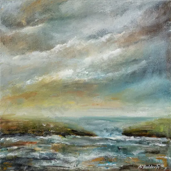 Anne Baldock - boxed acrylic on canvas "Choppy" H-300 W-300