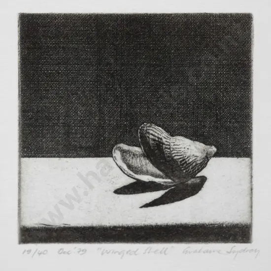 Grahame Sydney Oct '79 - framed etching 19/40 "Winged Shell" H-95 W-95