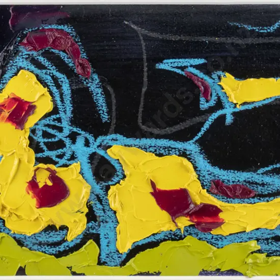 James Bell 1999 - framed gesso and oil on paper "Abstract Organics No. 2" H-170 W-340