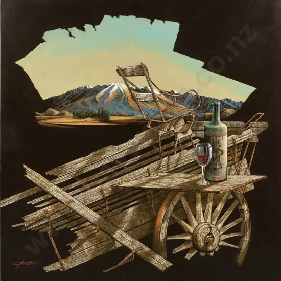 Barry Weston 2008 - unframed  oil on board "Yesterday (Wanaka) " H-800 W-800